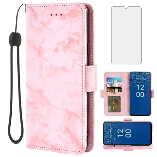 Coque Nokia G42 5G housse protection verre trempé et étui portefeuille cuir