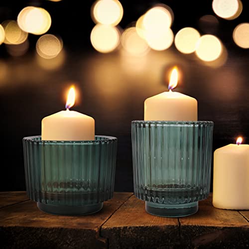 Graue Votivkerzenhalter, 2er-Set, gewellt, Quecksilber, hellgrau, Glas-Kerzenhalter, ideal für Thanksgiving-Tischdekorationen, Partyzubehör, Valentinstag-Tischdekoration Cover