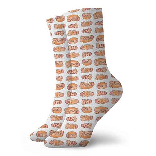leyhjai Hot Dikkity Dogs On White Calcetines Calcetines cortos deportivos clásicos de...
