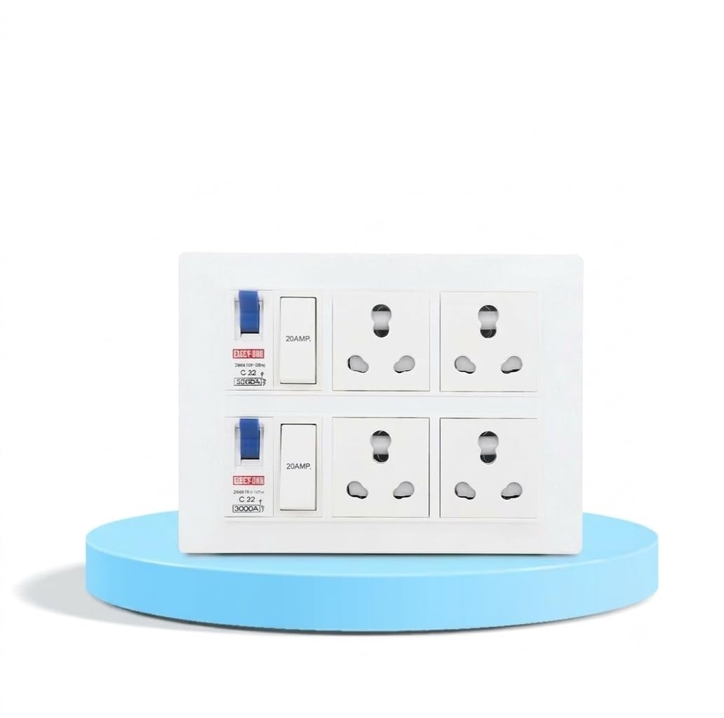 Elect-ONN Extension Board with 4 Sockets 16AMP, 2 MCB 32AMP, 2 Switches 20AMP, 4 Metre Wire, White-image-35