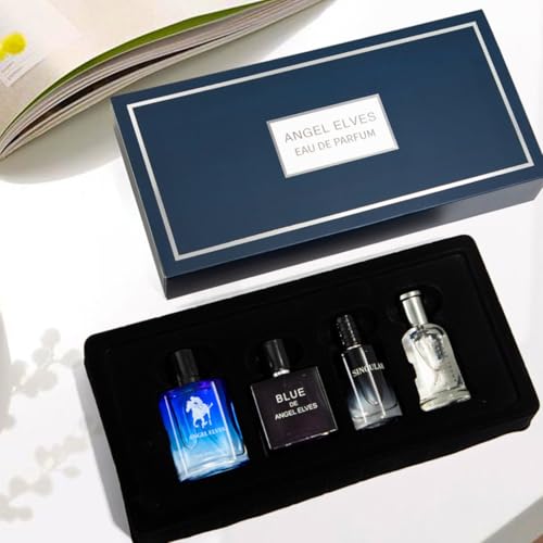 مجموعة هدايا عطور للرجال من 4 قطع، او دي بارفان للرجال، مجموعة عطور منعشة تدوم طويلا للرجال هدية عيد ميلاد لصديقك، مجموعة هدايا فاخرة للرجال، 4 × 30 مل (120 مل)