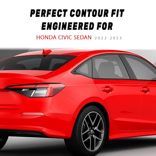 MusTree Side Chrome Delete Vinyl Wrap Kit fit for 2022 2023 2024 2025 Honda Civic Sedan Accessories (Excluding Hatchback) Window Trim with Gloss Black Blackout Film by MusTree - Used condition - Image 2