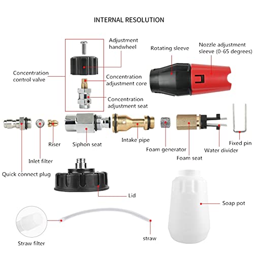 Pistolet à eau haute pression avec canon à mousse pour lavage auto - 4