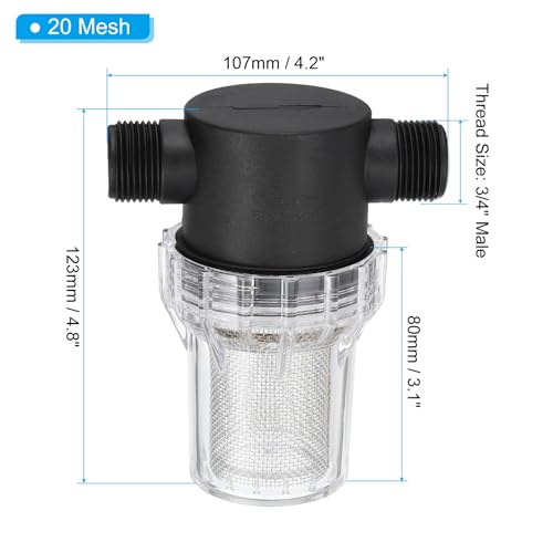 Filtre en acier inoxydable PATIKIL robuste avec filetage 1,9 cm