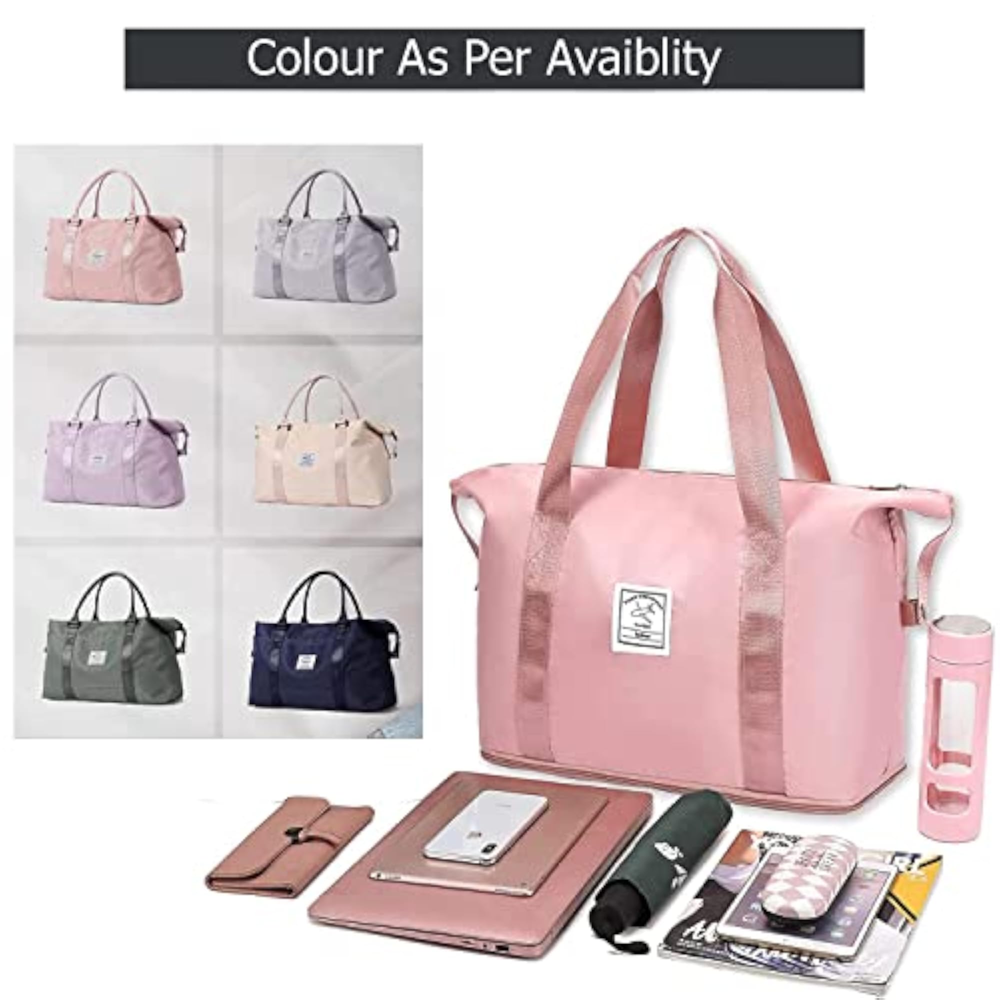 Folding Travel Bag, Lightweight Expandable Duffel for Women & Men