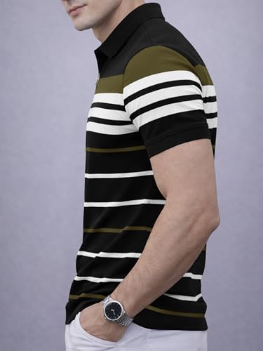 Image of Noble Monk Men's Regular Fit Polo Neck T-Shirt | Half Sleeve