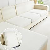 Disayu Sofa Covers Couch Covers for Sofa Pet Friendly Couch Cushion Covers Universal Sofa Covers Washable Stretch Slipcovers for Sectional Sofa (Texture Ivory White,Back Cover M)