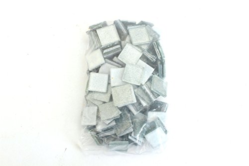 Milltown Merchants 3/4 Inch (20Mm) Glitter Mosaic Tile, 1 Pound (16 Oz. Bag) (1 Pound, Silver) #TOP3