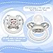 Cute Adult Size Pacifier for Anxiety: Angel Cow Soft Silicone Heart Shaped Paci for Stress Relief and Autism - Bigshield Binky for Sleep Gag Gift with Case White