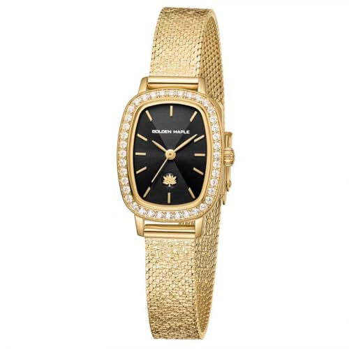 Image of GOLDEN MAPLE Watches for Women, Dainty Gold Watch with Small Stainless Steel Case, Quartz Movement and Water Resistant, Adjustable Mesh Band