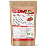 Organic Acerola Cherry Powder - Natural & Wholefood - 18% Vitamin C - Soil Association Approved - GMP Standards - UK Made - Zero Additives (250g Powder Pouch)