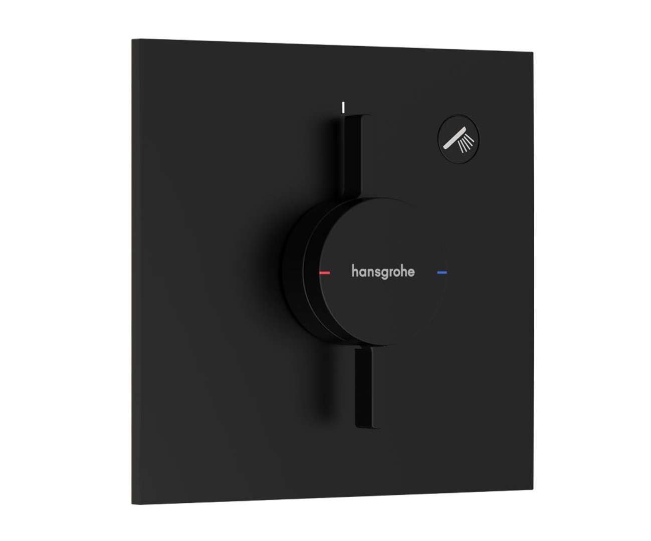 hansgrohe DuoTurn E - Mitigeur de douche encastré, Robinet douche carré 1 sortie, Mitigeur monocommande pour iBox universal 2, Noir mat, 75617670