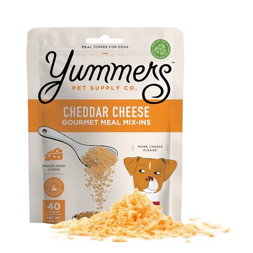 Image of Yummers Premium Cheddar Cheese Meal Mix-Ins, 2.5 oz - Flavor Dog Food Topper for Dry Food - Add Ins, Meal Toppers, Treat Mix - Freeze-Dried for Maximum Flavor - All-Natural & Free of Preservatives