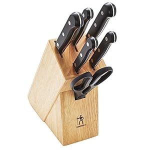 HENCKELS Solution Razor-Sharp 7-pc Knife Set, Chef Knife, Bread Knife,German Engineered Informed by 100+ Years of Mastery, Brown