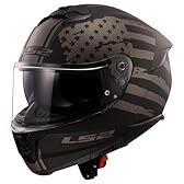 LS2 Helmets Stream II Full Face Motorcycle Helmet W/ SunShield (Matte America Gray/Black - Large)