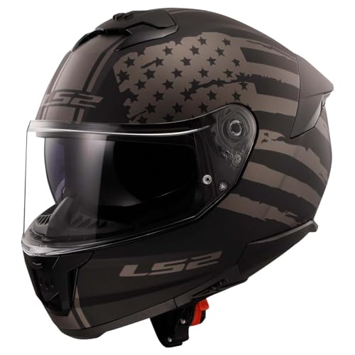 LS2 Helmets Stream II Full Face Motorcycle Helmet W/ SunShield (Matte America Gray/Black - Large)