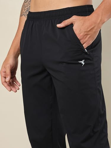 Image of TECHNOSPORT Men Mid Rise Regular Fit Solid Stretchable Joggers, Techno Dry for Regular Use and Sports