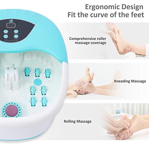 Foot Spa Bath Massager With Heat Bubbles And Vibration Massage And Jets, 16 Oz Tea Tree Oil Foot Soak Epsom Salt, Cango Foot Soaker With 14 Massage Rollers, Adjustable Temp, Pumice Stone, Medicine Box #TOP4