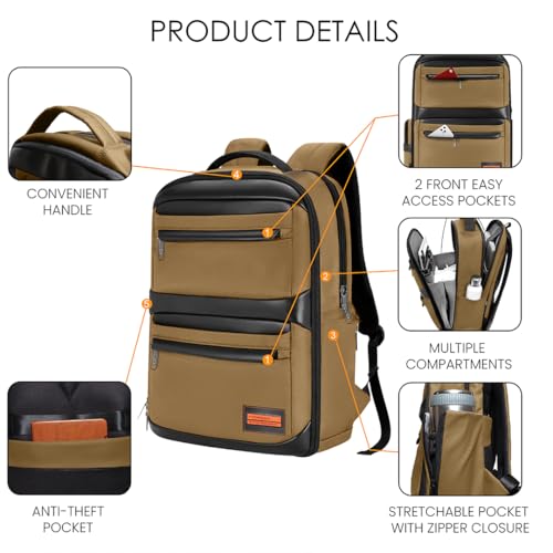 Image of Nordia Laptop Backpack - Sleek & Waterproof, Multi-Compartment Design, and Padded Straps for Work, School & Commute