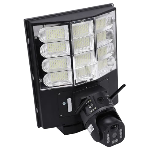 Tangxi Caméra de sécurité Solaire pour Lampadaire, Capteur CMOS Full HD 1080P Double Objectif 3,6 Mm avec Connexion par Carte 4G, pour les Cours Extérieures, les Allées, les Fermes et
