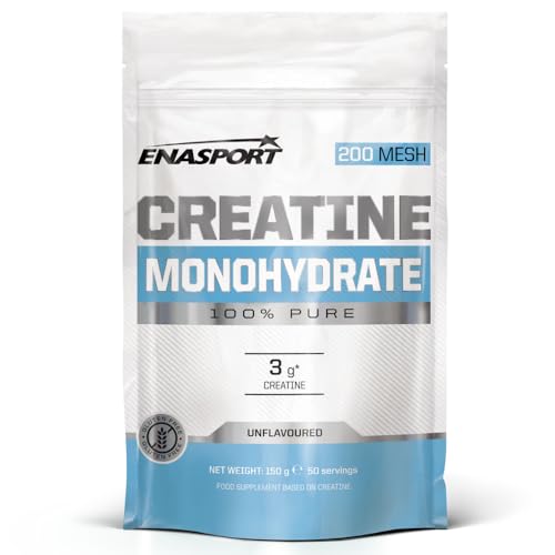 Creatina Monohidrato 150g - Enasport, 50 porciones, 100% pura, sin aditivos y sin Gluten. (150)
