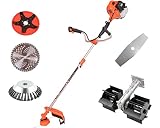 Desbrozadora Profesional de Gasolina Multifunción NK63CC 2en1 de 63 CC, 3,0 CV - con Correa para El Hombro, Cuchilla de 3 Dientes, Carrete, Sistema...