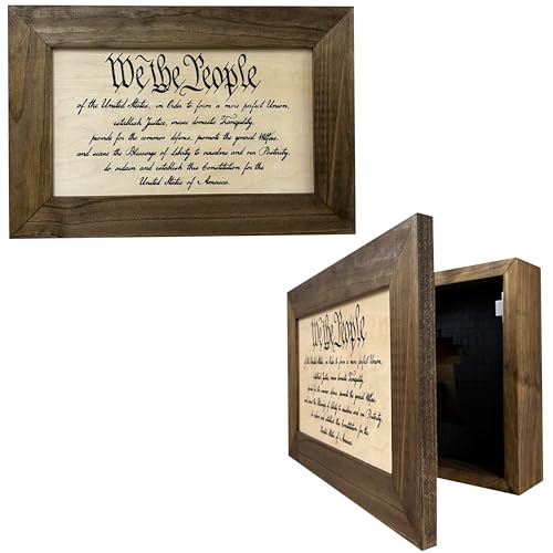 Bellewood Designs We The People Constitution Gun Concealment Furniture - Handcrafted Hidden Gun Storage Wall Decor - Hidden Safe Furniture with Magnetic Lock for Quick Access & Storage - Made in USA