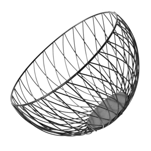 IDEANATEGRATE Metal Wire Fruit Basket Bowl, Black Iron Snack Container