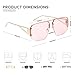 JOO'RTI Aviator Sunglasses Mens Womens, Retro Trendy Shades, Oversized Square Sun Glasses, Gold Frame Pink Lens