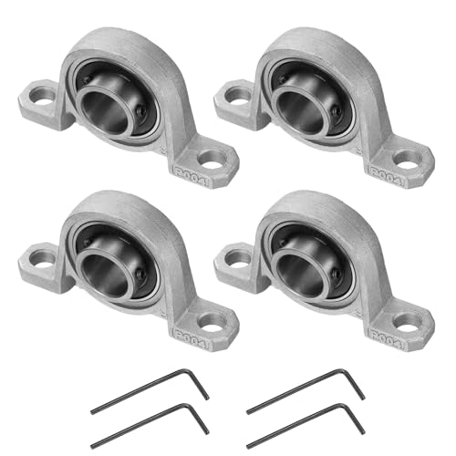 uxcell 4pcs KP004 Pillow Block Bearings 20mm Bore Bearing Units Zinc Alloy Flange Mounted Bearing Housing, P6(ABEC3)