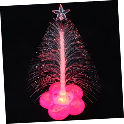 jojofuny Led Fiber Optic Christmas Tree Twinkling Tree Topper Fiber Optic Lamp Night Light Indoor Decor Random Color