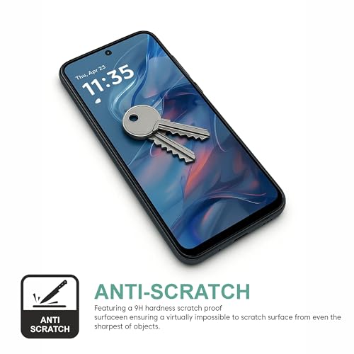 Image of AIBEX Tempered Glass for Motorola G64 5G / Motorola G54 5G / Motorola G14 5G | Anti-Fingerprint | 9H Hardness | Anti-Glare & Anti-Fingerprint | Water Resistant | Edge-to-Edge Screen