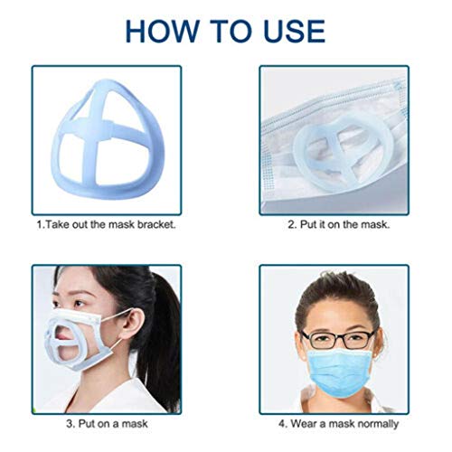 gazechimp Suporte De Proteção Para Batom 5/10 Reutilizável 3D Para Máscara Facial Respirável - Azul