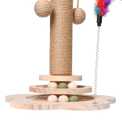 Rascador para gatos con sisal y madera, 50 cm miniatura 4