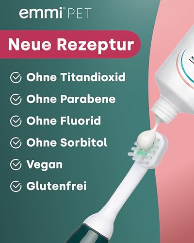 emmi-PET 2.0 Ultraschall-Zahnbürste für Hunde I Geräuschlose Hundezahnbürste gegen Zahnstein & Plaque I Schonende Zahnpflege ohne Schrubben I Zahnpflege Set inkl. Zahnpasta & Aufsätzen