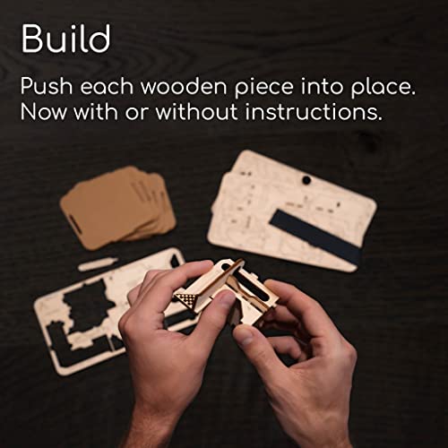 Intrism Level One - Diy 3D Marble Maze Craft Kit & Wooden Puzzle, 4" Fidget Cube, Interactive Brain Teaser Desk Toy For Ages 8+, 47 Pieces #TOP1