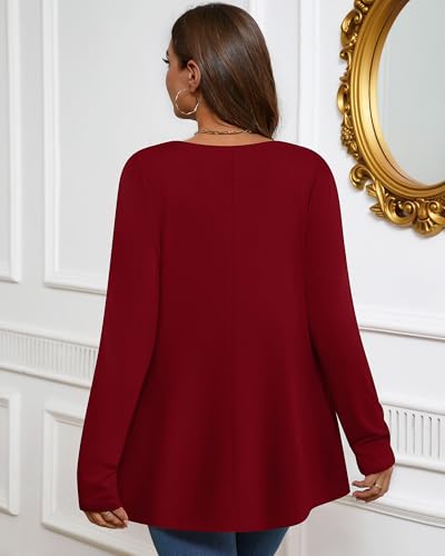 3 Pack Women's Plus Size Tunic Top Casual Long Sleeve Shirts Knitted Loose Fit Blouse Wear with Leggings4