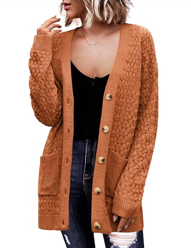 Zeagoo Womens 2026 Long Sleeve Chunky Cable Knit Fall Cardigans