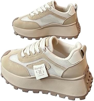 [Comfortable Casual Shoes] Womens Thick-Soled Elevator Sneakers - Breathable Mesh Casual Shoes for All-Season Comfort