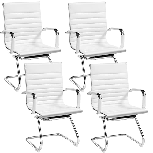 Yaheetech Besucherstuhl Konferenzstühle freischwinger stühle mit armlehne Bürostühle Esszimmerstuhl 4 Stück für...