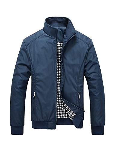 Jueshanzj homem jaqueta suporte gola casacos ao ar livre primavera outono azul pequeno