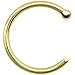 Solid 14k Yellow Gold Nose Hoop 18 Gauge 3/8"