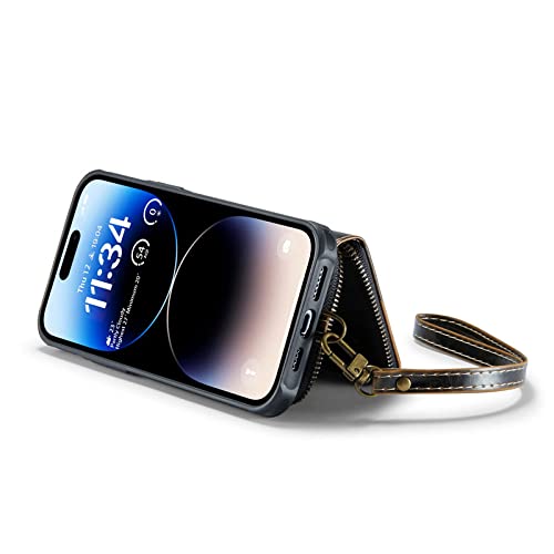 Housse fermeture éclair pour iPhone 14 Pro Max avec rangement café - 5
