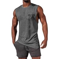 【IDEAL SUMMER TRAINING T-SHIRT】This - Vests For Men - Mens Vest Tops - breathable men's sleeveless shirt offers maximum wearing comfort during any summer activity with its lightweight, breathable, and sweat-absorbent material. 【COMFORTABLE FABRICS FO...