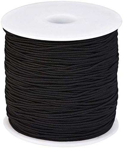 Trimming Shop 100 Metres 1.0mm Round Elastic String Cord, Durable Stretch Rubber Elastic cord for Jewellery making Bracelet