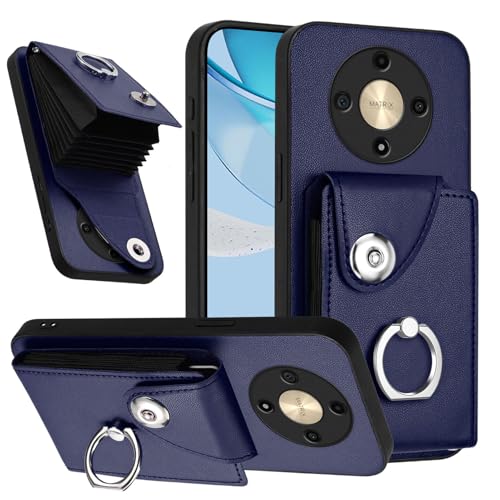 Étui Honor Magic 6 Lite bleu avec rangement de cartes pour vos sorties