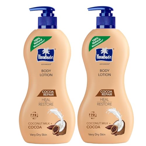 Image of Parachute Advansed Cocoa Repair Body Lotion for Very Dry Skin, Intense Moisture with Coconut Milk and Cocoa, 13.5 Fl oz, Pack of 2