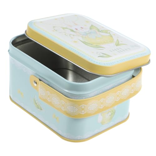 Caja de almacenamiento de hojalata con asas contenedor de galletas y dulces 4 piezas 7