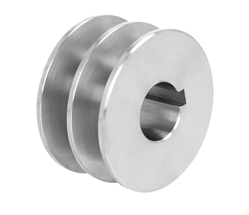Keilriemenscheibe HB SPB 2x17mm 60mm Doppelrad Riemenscheibe E-Motor Riemenrad Elektromotorantrieb Keilriemen Riemenantrieb (Bohrung: 25mm, Nut 8mm)