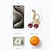 ZACAGO Cherry Keychain for Women, Purse Charm & Bag Accessory, Cute Fruit Key Chain with Handbag Charm, Gift for Her and Resin Gold Red Apple